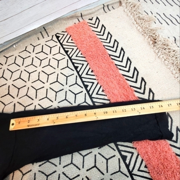 EILEEN FISHER ORGANIC LINEN BLACK OPEN FRONT CARDIGAN, SZ PETITE MEDIUM - Picture 14 of 15